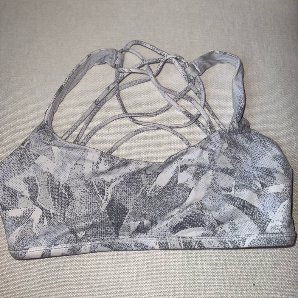 lululemon athletica White and Gray Patterned Sports Bra